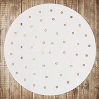 Air Fryer Liners Accessories 9 Inch 100pcs Parchment Paper Bamboo Steamer liners Perforated Anti-stick Waterproof 100 Percent Pure Raw Wood Pulp FDA Certification Perfect For All Air Fryers