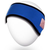 Rotibox Lightweight Sweatproof Bluetooth Headband Headphone Headset Earphone Music Headband Speakerphone with Stereo Speaker and Microphone Hands-Free for Gym Exercise Outdoor Sports Running-Blue