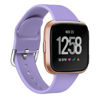 MEFEO Bands Compatible with Fitbit Versa, Soft Silicone Sport Band Breathable Wristband Replacement Strap for Fitbit Versa/Versa 2/Versa Lite/Special Edition Women Men (Small, Light Purple)