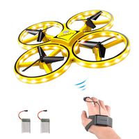 ForBEST Gesture Control Drone Rc Quadcopter Aircraft Hand Sensor Drone with Smart Watch Controlled, 2 Batteries, 360° Flips, Led Light, 3 Modes, USB Cable, Best Gift for Kid