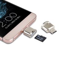 LEANO Mini Portable With Hang Buckle Metal TF Card Type-C Card Reader Internal Memory Card Readers