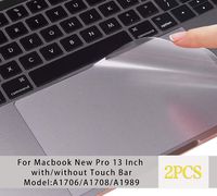 MMDW for MacBook Pro 13 2018 2017 Skin, Clear Anti-Scratch Trackpad Protector Cover Newest MacBook Pro 13 inch Without Touch Bar(A1706/A1708/A1989, Release 2016/2017/2018),2-Pack