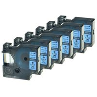 GREENCYCLE Replacement Label Tape Compatible for DYMO D1 Standard Self-Adhesive Polyester 45016 S0720560 Black on Blue 12mm Label Maker (6pack, A45016)