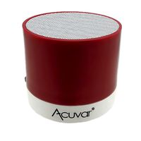 Acuvar Wireless Rechargeable Mini Speaker Pod with Micro SD Card Reader and USB Compatibility (Red)