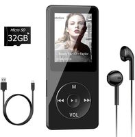 Aigital MP4 Player with 32GB TF Card and Supports Up to 128GB Memory Card, Economic Multifunctional Mini MP4/MP3 Music Player Adapter, with Video/Photo Viewer/E-Book, FM Radio and Record Function