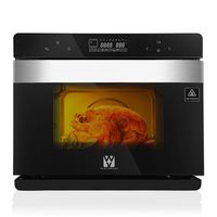 Vestaware Steam Convection Oven, 32QT Digital Toaster Oven Countertop Smart Ovens with 5 Predefined Programs/4 Menus with 32 Predefined Recipes/DIY modes Includes Baking Pan Grill Rack Mitts