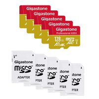 Gigastone 128GB 5-Pack Micro SD Card, Professional 4K Ultra HD, High Speed 4K UHD Gaming, Micro SDXC UHS-I U3 C10 Class 10 Memory Card with Adapter