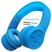 Kids Bluetooth Headphones Yusonic Wireless Over Ear Volume limiting Foldable Headset with Mic Stereo Cordless Ear Muffs for Cell Phones TV Computer Toddler Tablet Game School Boys Girls (Blue 2