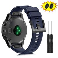 ZEROFIRE Bands for Garmin Fenix 5 and Fenix 5 Plus Watch Strap Replacement Silicone Band Compatible with Forerunner 935, 945, Approach S60, Quatix 5 Smartwatch, Including Anti-dust Plug - Dark Blue