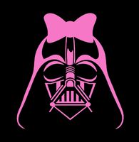 Star Wars Movie Female Darth Vader Helmet Vinyl Stickers Symbol 5.5" Decorative DIE Cut Decal for Cars Tablets LAPTOPS Skateboard - Pink Color
