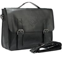 Zebella Men Vintage PU Leather Briefcase 15 inch Laptop Shoulder Messenger Bag Tote