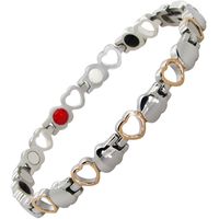 Elegant Magnetic Bracelet for Women Pain Relief for Arthritis and Carpal Tunnel Tendonitis Tennis Elbow Joint Wrist-Magnetic Bracelet for Women with Fold Over Clasp-HSS4 (6.3 in/16 cm)