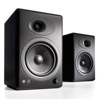 Audioengine A5 Plus Classic 150W Powered Bookshelf Speakers with Remote Control, Built In Analog Amplifier - Black