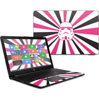 MightySkins Skin Compatible with HP 15t Laptop 15.6" (2017) - Pink Star Rays | Protective, Durable, and Unique Vinyl Decal wrap Cover | Easy to Apply, Remove, and Change Styles | Made in The USA