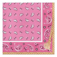 Creative Converting 317379 16 Count Paper Lunch Napkins, Pink Bandana Cowgirl