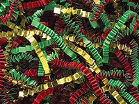 Red, Green & Gold Crinkle Cut Shred 10 lb Box ~ Spring-fillÂ Shred - WRAPS-ZF10RGG