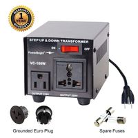 PowerBright Step Up & Down Transformer, Power ON/Off Switch, Can be Used in 110 Volt Countries and 220 Volt Countries, Convert from 220-240 Volt to 110-120 Volt & from 110-120 Volt to 220-240 (100W)