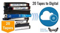 20 Pack - Video Tape Transfer and Digitization to MP4 Service (VHS, Hi8, MiniDV, Digital8, VHS-C, U-Matic, Beta, Audio) by Lotus Media