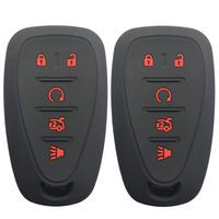 Coolbestda 2Pcs Rubber Key Fob Cover Case Remote Skin Keyless Jacket Protector for Chevrolet 2019 2018 2017 Chevy Malibu Camaro Equinox Trax Traverse Sonic Cruze Volt Spark