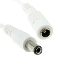 kenable 5.5 x 2.1mm DC Power Plug to Socket CCTV Extension Cable 1.5m (~5 feet) White