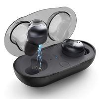 AiJoy Ture Wireless Earbuds Bluetooth 5.0 Support Call Audio in Both Ears & Ambient Sound 3D Stereo Sound Wirelss Headphone Built-in Mic with Charging Case (Black-2)