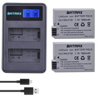 Batmax 2-Pack LP-E8 LP E8 Battery (1800mAh)+ LCD Dual USB Charger for Canon EOS Rebel T2i, T3i, T4i, T5i, EOS 550D, EOS 600D, EOS 650D, EOS 700D DSLR Digital Camera