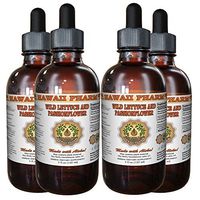 2-in-1! Wild Lettuce & Passion Flower Tincture, Organic Wild Lettuce (Lactuca Virosa) & Passion Flower (Passiflora Incarnata) Liquid Extract, Hawaii Pharm Trusted Brand, 4x4 oz