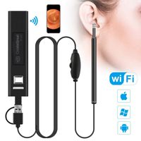 Wireless Ear Cleaning Endoscope, 1.3MP HD WiFi Ear Scope Inspection Waterproof Ear Camera, Ear Otoscope Ear Wax Remover Tool with 6 LED Lights for iPhone iPad iOS Android Cell Phone Tablet PC