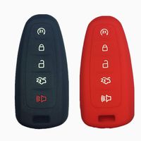 2Pcs Black Red Silicone Skin Protective Smart Key Fob Cover Case Bag For Ford Edge Escape Explorer Focus Taurus Flex 164-R8092 M3N5WY8609