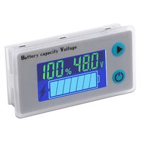 Battery Meter, DROK 48V Digital Battery Remaining Capacity Percentage Level Voltage Temperature Monitor Tester, 10-100V 12V 36V 24V 48 Volt Electric Boat Battery Power Analyzer