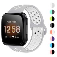 NANW Bands Compatible with Fitbit Versa/Versa 2 / Versa Lite Edition Small Large, Soft Silicone Replacement Band for Versa/Versa 2, Air Hole Wristband Strap for Women Men