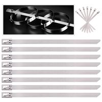 Keadic 30Pcs 4 Inches 304 Stainless Steel Zip Ties Exhaust Wrap Coated Locking, Metal Cable Zip Ties for Computer Wire Harness, Automotive Parts and more