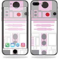 MightySkins Skin Compatible with Apple iPhone 8 Plus - Pink Cyber Bot | Protective, Durable, and Unique Vinyl Decal wrap Cover | Easy to Apply, Remove, and Change Styles | Made in The USA