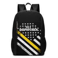 YRAI 911 Thin Gold Line Flag Backpacks Travel School Large Bags Shoulder Laptop Bag For Unisex