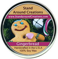 Premium 100% All Natural Soy Wax Aromatherapy Candle - 16oz Tin - Gingerbread: A spiced cookie, with a freshly baked character with hints of vanilla, nutmeg, cinnamon and ginger.