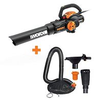 WORX WG512 Trivac 2.0 Electric 12-amp 3-in-1 Vacuum Blower/Mulcher/Vac with LeafPro Universal Leaf Collection System for All Major Blower/Vac Brands
