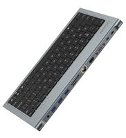 USB C HUB Adapter, QGeeM 11 in 1 USB C Docking Station with Keyboard,USB C to HDMI VGA USB 3.0, RJ45 Ethernet, 100W PD,Compatible with MacBook Pro,iPad Pro,iMac, USB C Docking