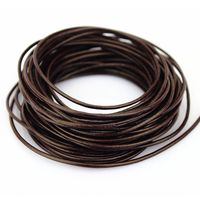 LolliBeads (TM) 2 mm Genuine Round Leather Cord Braiding String Dark Brown Espresso 10 Meters (10 Yards)