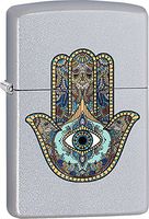 Zippo Personalized Message Engraved on Backside Hamsa Hand Turquoise Windproof Lighter