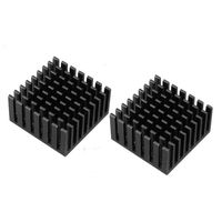 uxcell Aluminum Heatsink Cooler Circuit Board Cooling Fin Black 28mmx28mmx15mm 2Pcs for Led Semiconductor Integrated Circuit Device