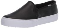 Keds Women's Double Decker Leather Sneaker, Black, 7.5 Wide