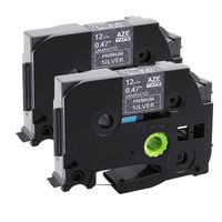 Unistar Compatible with Brother P-Touch TZe-PR935 White Print on Premium Glitter Silver Laminated Tape 12mm/ 0.47 Wide x 8m/ 26.2 Long 2 Pack