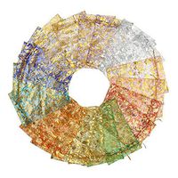 Tebery 200-Count 4x6 Inches Assorted Color Organza Gift Bags with Drawstring Rose Print Wedding Favor Party Jewelry Candy Pouches