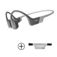 AfterShokz Aeropex Open-Ear Wireless Bone Conduction Headphones with Sport Belt, Lunar Grey