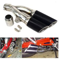 JFG RACING Slip on Exhaust 1.5-2 Inlet Stainelss Steel Muffler with Moveable DB Killer for Dirt Bike Street Bike Scooter ATV Racing