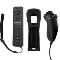 Mini Kitty Built in Motion Plus Remote and Nunchuck Controller+Case for Wii&Wii U (Black)
