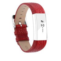 POY Replacement Bands Compatible for Fitbit Alta and Fitbit Alta HR, Genuine Leather Wristbands, Red