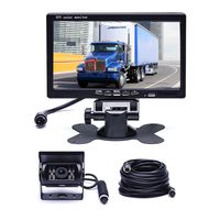 Car Backup Camera System, Hikity Waterproof 18 IR LED Night Vision Reverse Camera + 7" TFT Rear View Monitor Vehicle Parking System for RV/Bus/Trailer/Truck (65ft 4-Pin Aviation Video Cable)