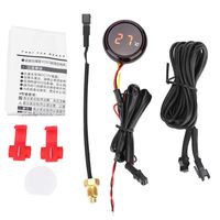 KIMISS 12V HD LCD Digital Thermometer Water Temperature Meter Gauge Kit for Honda Kawasaki Yamaha Suzuki, for Motorcycle, Racing, Scooter (Red Light)