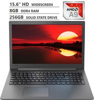 2019 Newest Lenovo Ideapad 130 15.6" HD LED-Backlit Widescreen Laptop, AMD A9-9425 Dual-Core Processor up to 3.70GHz, 8GB RAM, 256GB Solid State Drive, HDMI, Wireless-AC, Bluetooth, Windows 10, Black